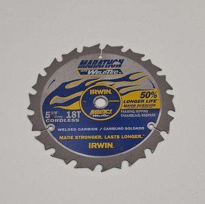 Irwin Marathon 5-3/8'' x 18T Framing Ripping Cordless Circular Saw Blade #4935203