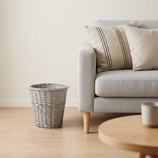 Wicker Waste Paper Bin, Small Waste Bin for Bedroom Woven Waste Paper Basket Bin