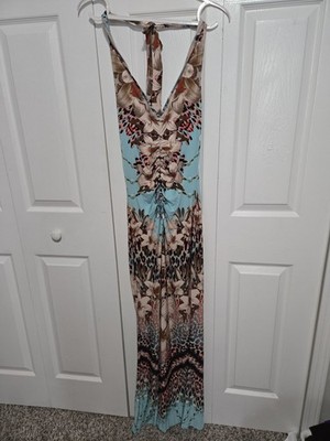 Venus Black Flowing Maxi Dress Spaghetti Straps Size  S
