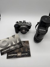 Olympus OM-1 35mm SLR Film Camera with Zuiko MC 50mm F1.8 Lens and Accessories