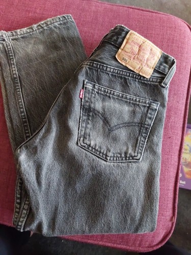 Vintage Levis 501 Stonewashed Black/Grey ,W28,L32 ,age Wear