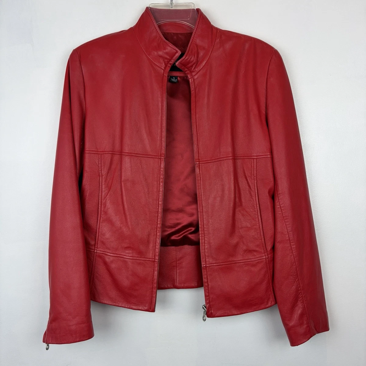 Andrew Marc Red Leather Outer Shell Coats, Jackets & Vests for