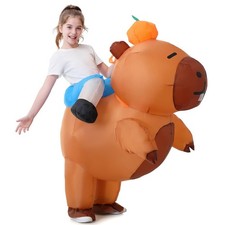 Inflatable Capybara Costume for kids Cosplay Party Ride on Animal Blow Up Cos...