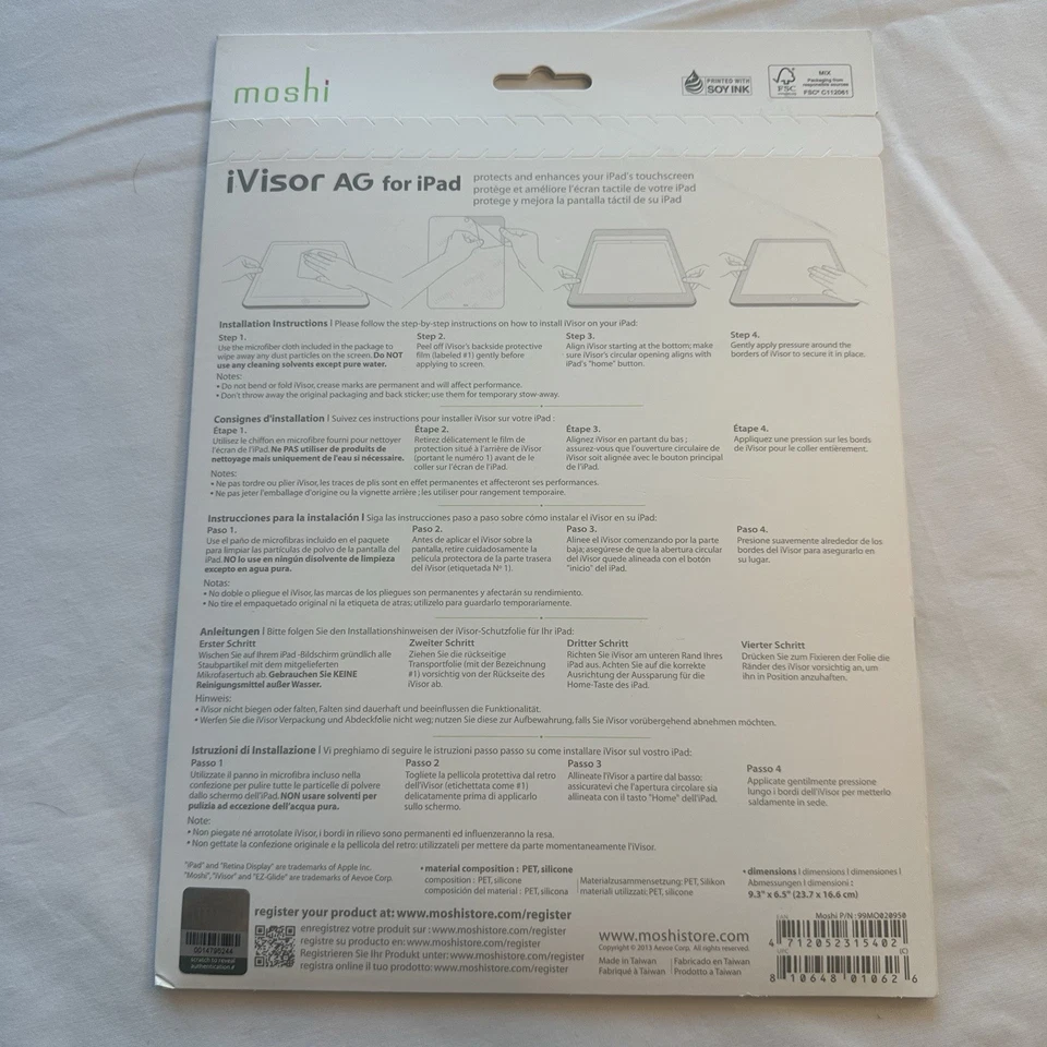 Moshi iVisor AG Screen Protector for iPad Air (Matte) - Anti-Fingerprint - New - Image 2 of 2