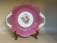 Coalport Vintage Bone China Pink Floral Sweet Bon Bowl Dish Fruit Gold Accent