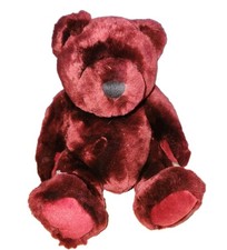 Velvete By Greek 10  Soft Plush Teddy Bear HTF Rare Vintage Burgundy / Cranberry