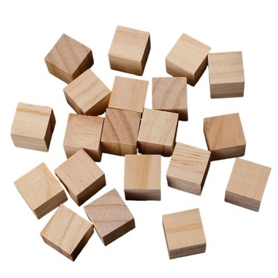 10/25/25mm Wooden Square Blocks Mini Cubes Embellishment for Woodwork Craft DIY
