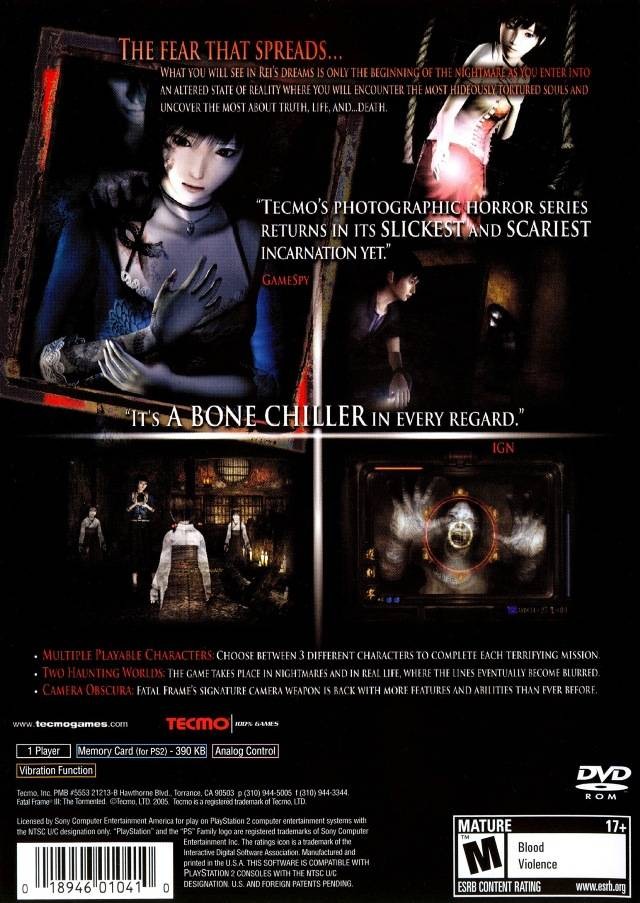 Fatal Frame 3 III: The Tormented [PlayStation 2] 18946010410| eBay