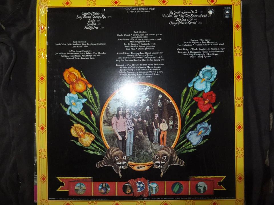 VINYL 33 TOURS THE CHARLIE DANIELS BAND / FIRE ON THE MOUNTAIN / PE 34365 / - Photo 2/2