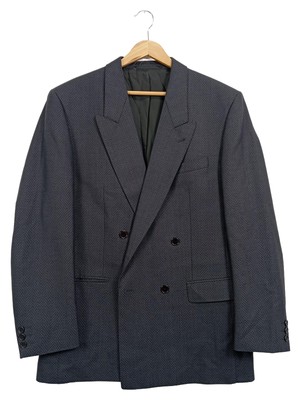 Benvenuto Herren Blazer Sakko Gr. 50 Grau Wolle Fischgrätenmuster Elegant