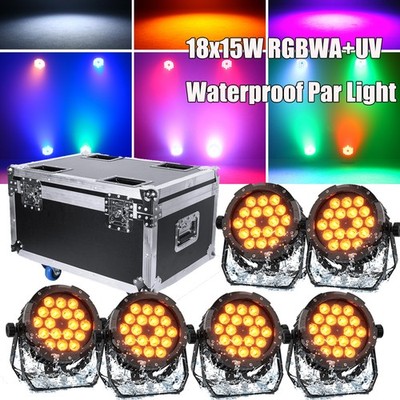270W Waterproof RGBWA UV 18LED Par Light DMX Stage Lighting Party Light w/Case