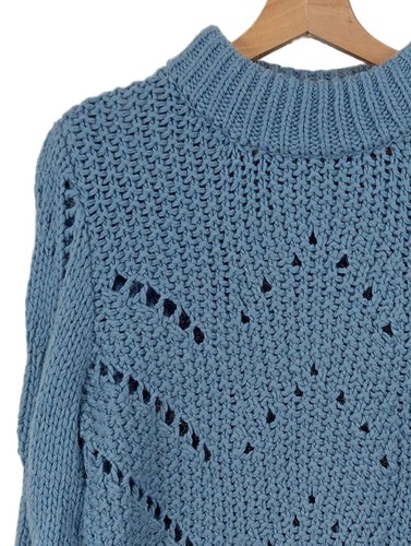 H&M Pullover all’uncinetto Donna Maglione Taglia IT 42 blu acciaio stile casual - Foto 3 di 5