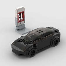 Moc Speed Champions Tesla Model S con caricatore blocco fai da te modello Lego