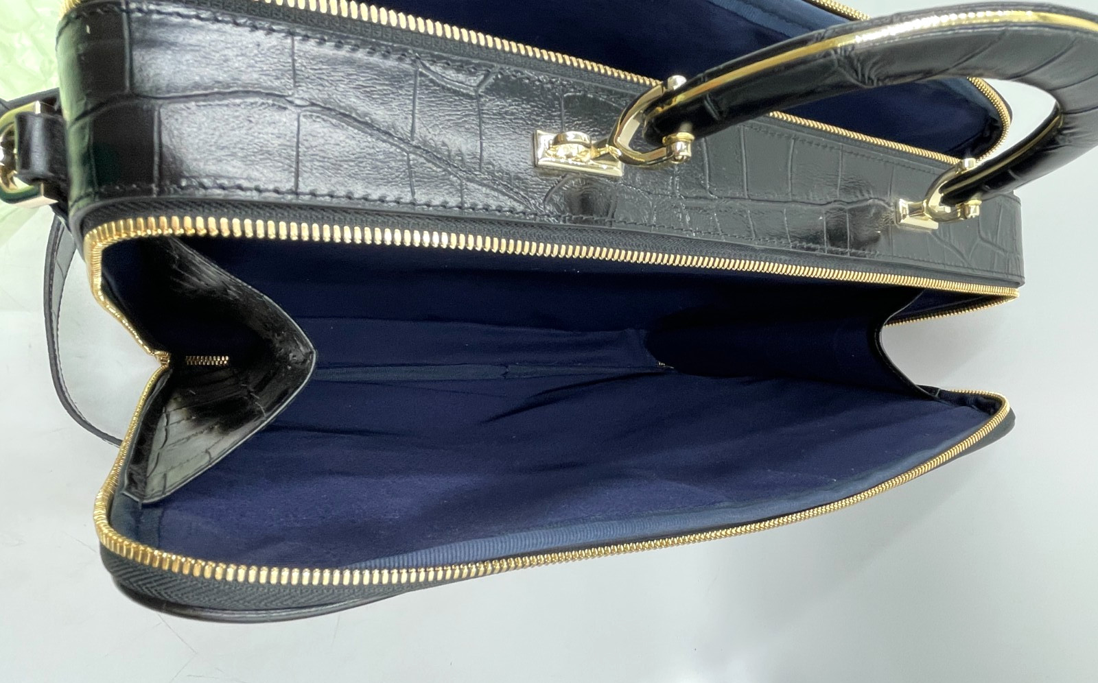 Luxury Aspinal of London Crocodile Embossed Leather Briefcase image 10