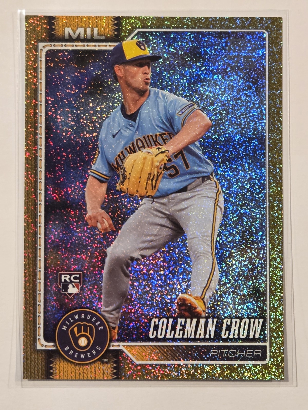 2026 Topps Update Coleman Crow RC /50 Gold Sandglitter Parallel #US68 Brewers
