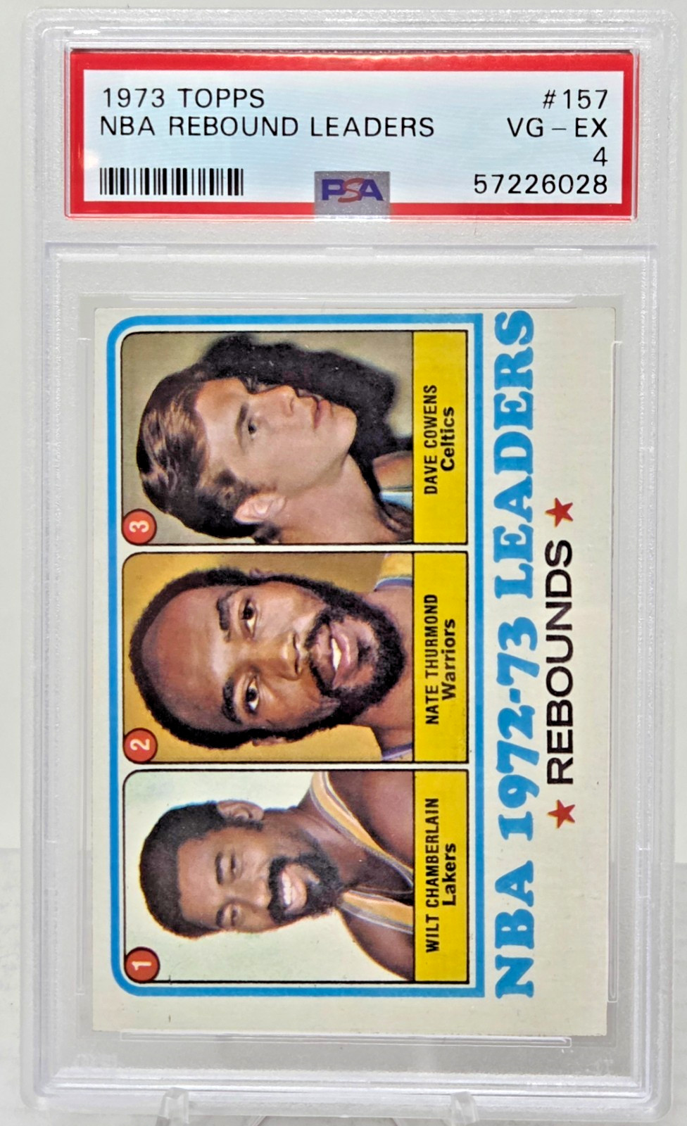 1973 WILT CHAMBERLAIN Vintage Basketball Card PSA 4 VG-EX