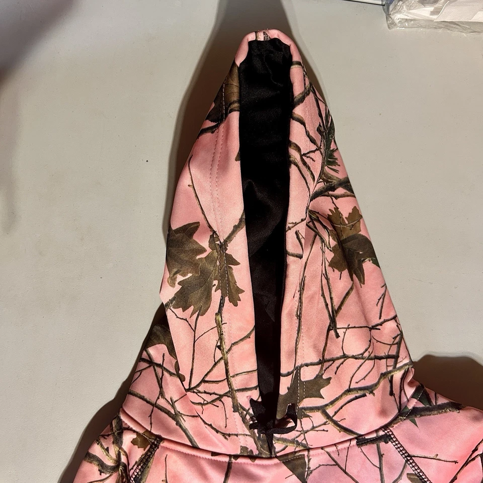 Sudadera con capucha para mujer Trail Crest gruesa material pesado grande rosa camuflaje Foto 2 de 4