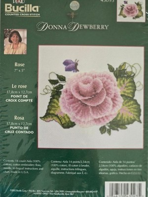 Counted Cross Stitch Kit Complete And New Donna Dewberry ''ROSE'' Bucilla #43093