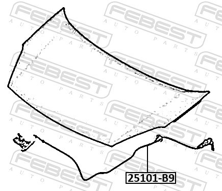 FEBEST-OE 25101-B9.OE Bonnet Cable for CITROËN,PEUGEOT
