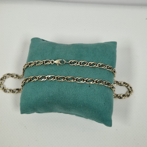 Vintage Doppel Panzer Gliederkette Gold Wash Over Sterling Silber 41 cm lang EJ Ltd - Bild 8 von 13