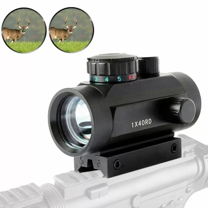 Red Green Dot Sight Scope Reflex Optic Hunting 11mm/20 mm Picatinny Rail Mount - Image 3 of 4