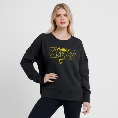 Women's Fanatics Black Columbus Crew Oversized Captain Arm Band Pullover - Imagen 4 de 5