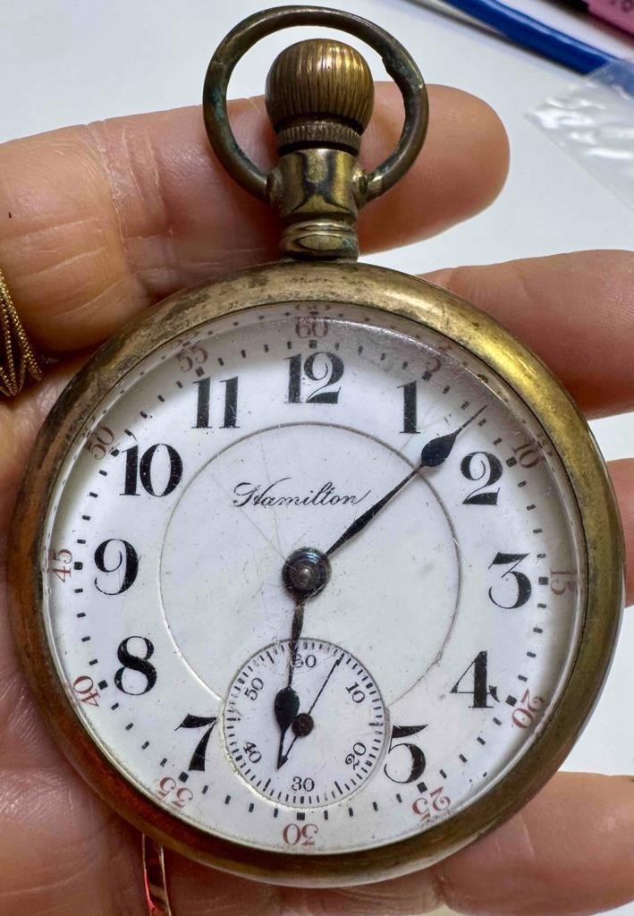 1908 Gold Filled Hamilton 940 Pocket Watch 18s 21j Railroad 4 Repair Swing Out