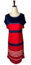 Jason Wu Target Dress Small Red Blue Striped Mesh Detail Jersey Knit Mini Preppy