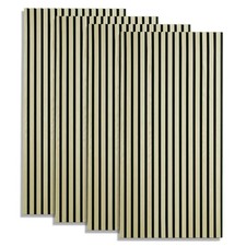 4 Panneaux acoustique 60 x 120 Revêtement Panneaux mural Bois Crème Homestyle4u
