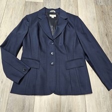 Talbots Vintage Italian Wool Navy Blue Classic Stretch Blazer Jacket Women's 6