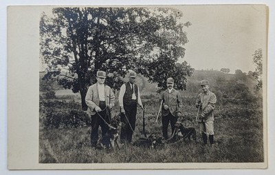 Antique Hunting Party RPPC Postcard Men Guns Dogs CyKo 1910s Minnesota Jorgensen