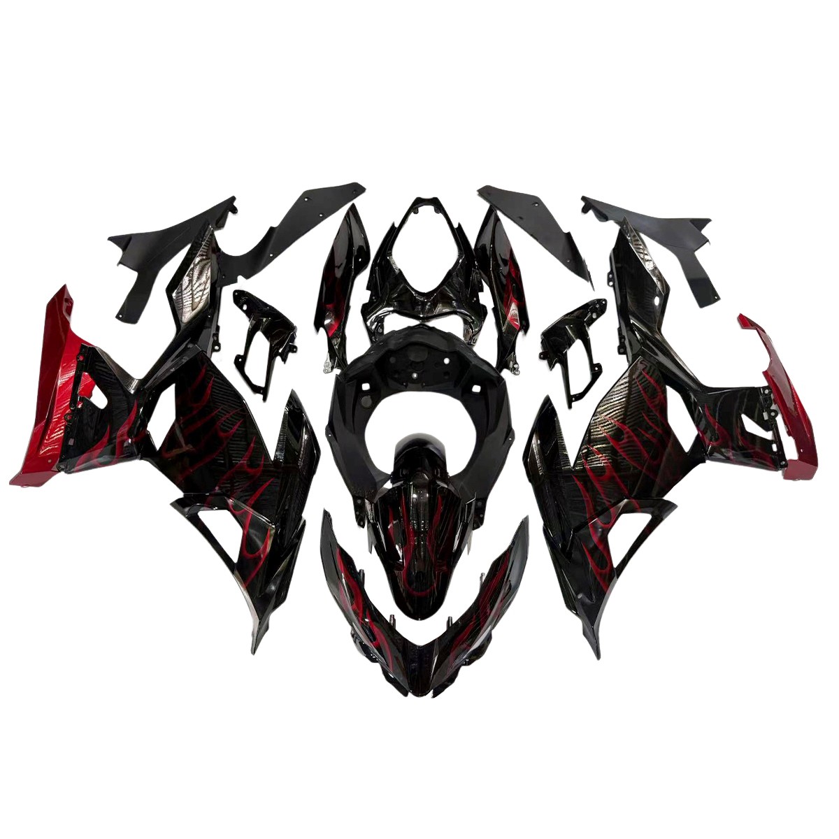 Red Black Fairing Kit for 2018-2023 Kawasaki Ninja 400 EX400 Injection Bodywork