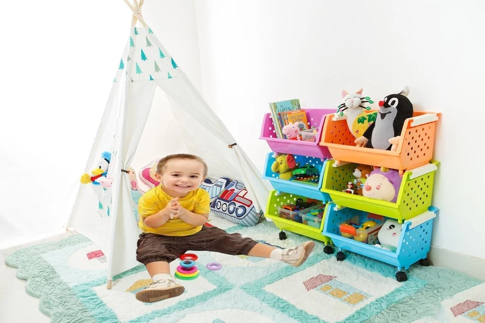 Contenedores de Juguete Apilables con Ruedas - Colección Grande 4 Cestas Foto 4 de 4