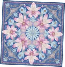 Peel and Stick Wall Tiles Pattern Self 12x12 Inch Blue Pink Mosaic Floral