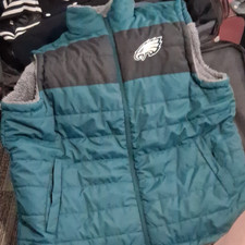 Chaleco Reversible Philadelphia Eagles Verde Gris Negro NFL Fútbol Oficial NFL