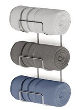 3 Sectional Bath Towel Storage Rack Wall Mount Holder For Bathroom, Metal Chrome