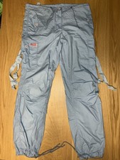 Vintage Y2K UFO Parachute Pants BlueBaggy Cargo Rave Cyber Goth 90s 2000s SZ L