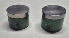 2 A.C. Gilbert Erector Green Metal Parts Cans, Mid 1930's Vintage, Original