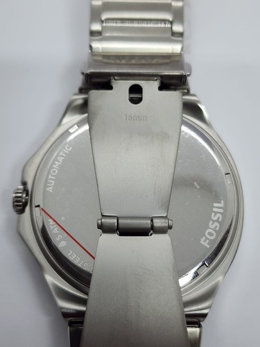 Fossil Evanston 45mm Automatic Stainless Steel Mens Watch BQ2620 Blue Dial 5ATM - Picture 8 of 12