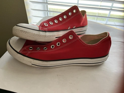 CONVERSE CTAS UNISEX scarpe sneakers basse rosse in tela M9696 taglia UOMO 10 5