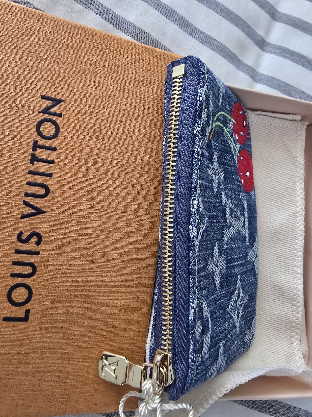 Louis Vuitton Takashi Murakami Cherry Collection Coin Card Case Demin Monogram image 4