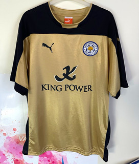 PUMA Leicester City Away Shirt Gold Adult XL Cambiasso 19 Short Sleeve
