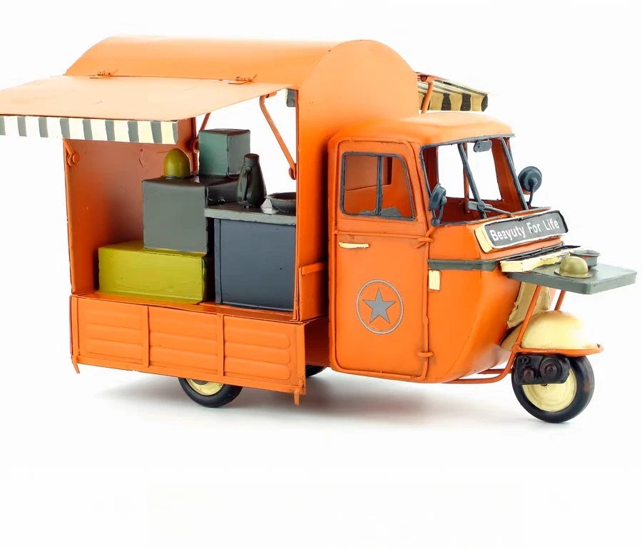 Индийская трехколесная модель мотоцикла TUKTUK украшения коллекционные игрушки-автомобили - Изображение 3 из 4