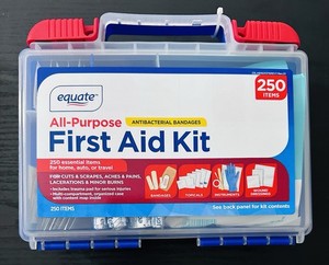 Equate All-Purpose 250-Piece First Aid Kit Factory Sealed Antibacterial Bandages