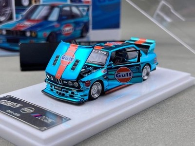DK 1:64 Plating Blue Gulf M3 E30 Coupe Sports Open Model Diecast Display Car
