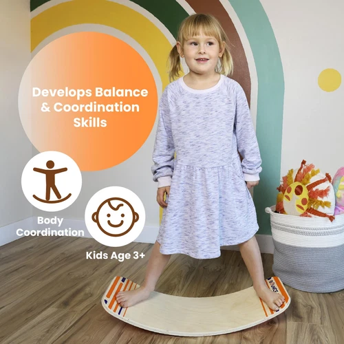 Balance Board - Premium Wooden Wobble Board for Exercise & Balance Training -... - Picture 3 of 7