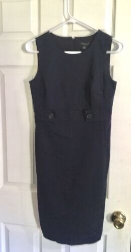 Ann Taylor Dress Womens Size 0 Navy Blue Sleevele… - image 1