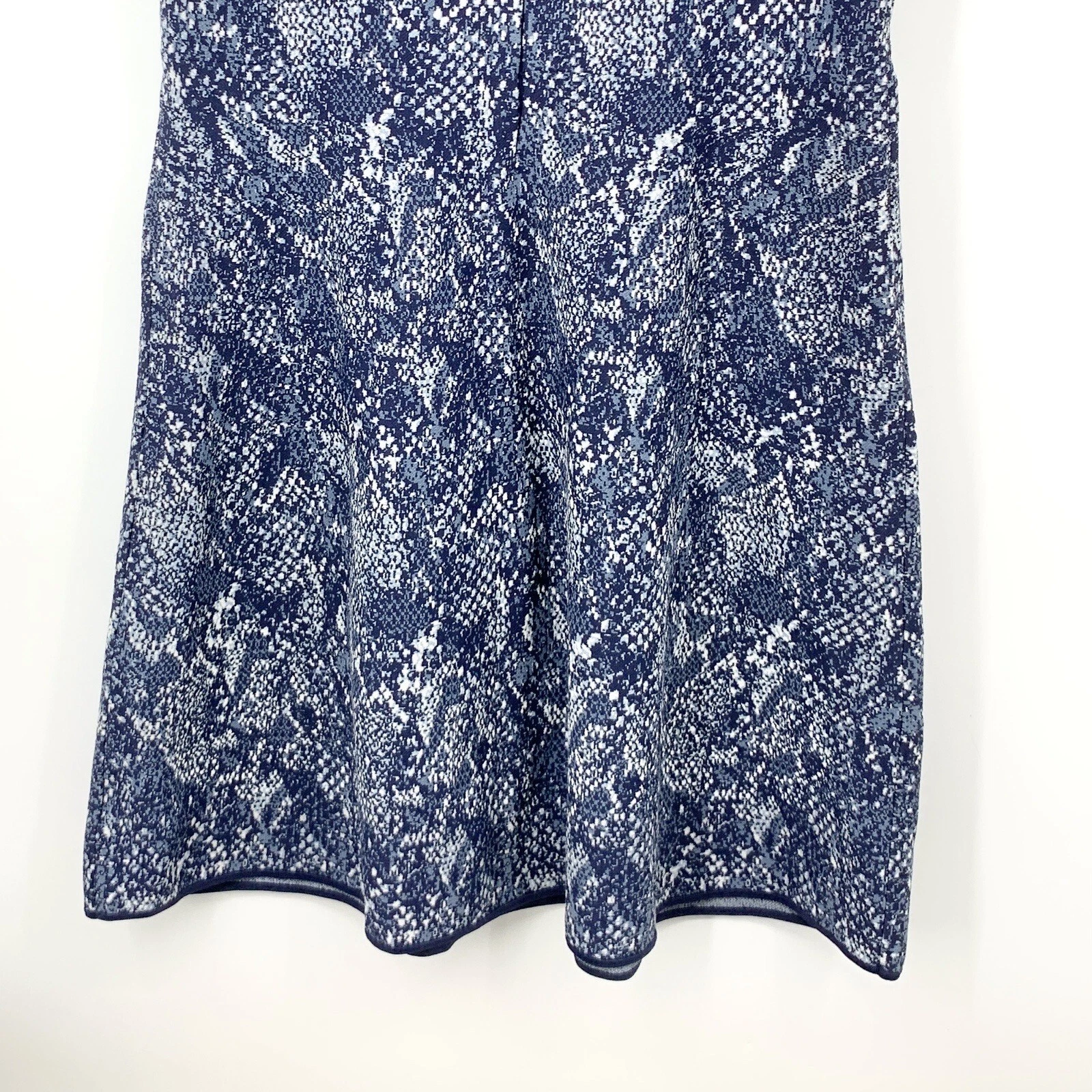 Michael Michael Kors Women XXL Dress Tank Sweater Knit Fit Flare Blue Snakeskin