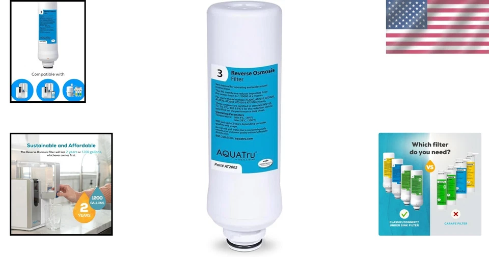 AquaTru Replacement Reverse Osmosis Filter for Classic & Under Sink Systems - Image 2 of 4