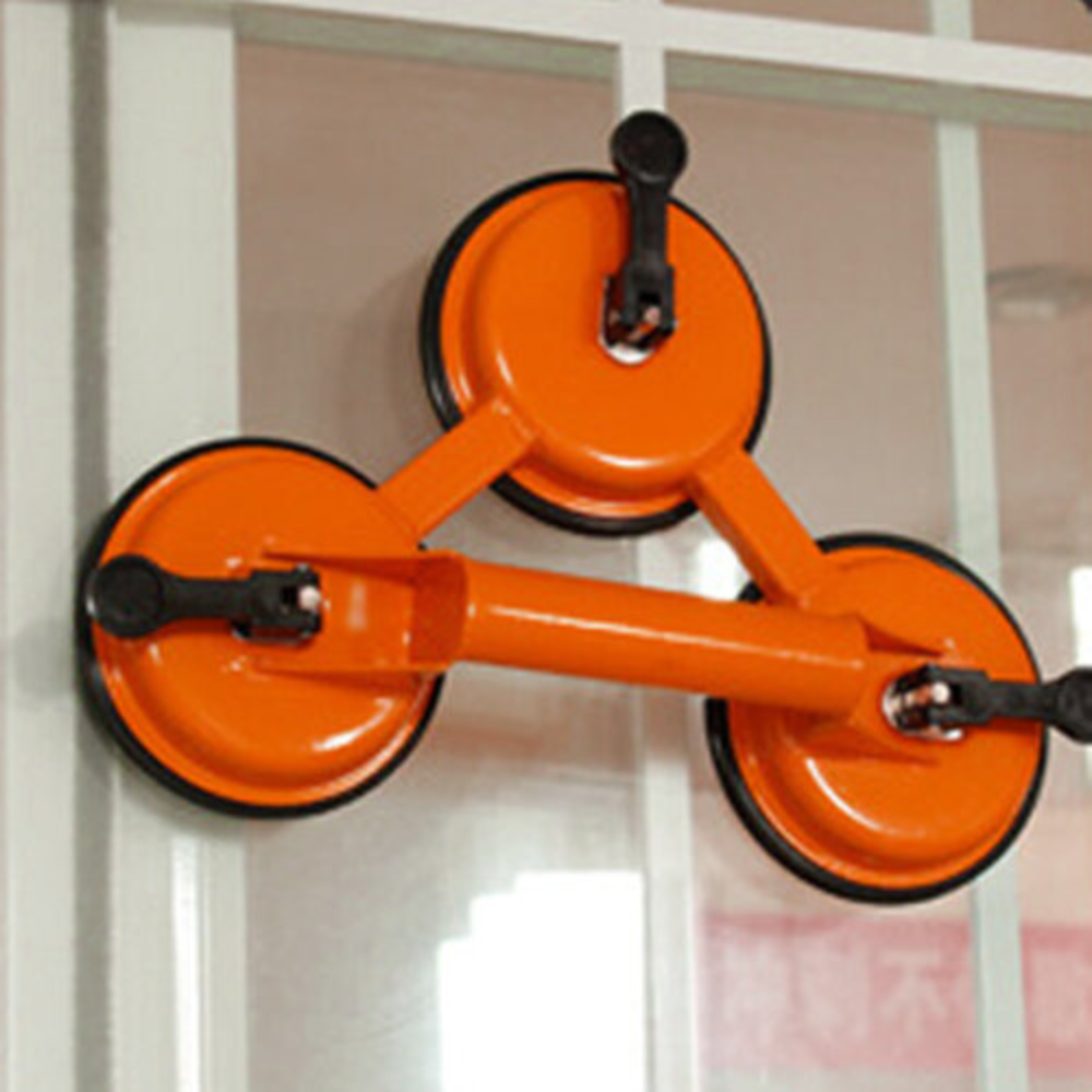 2X Heavy Duty Rubber Triple Suction Cup Glass Lifting Handle Lifter